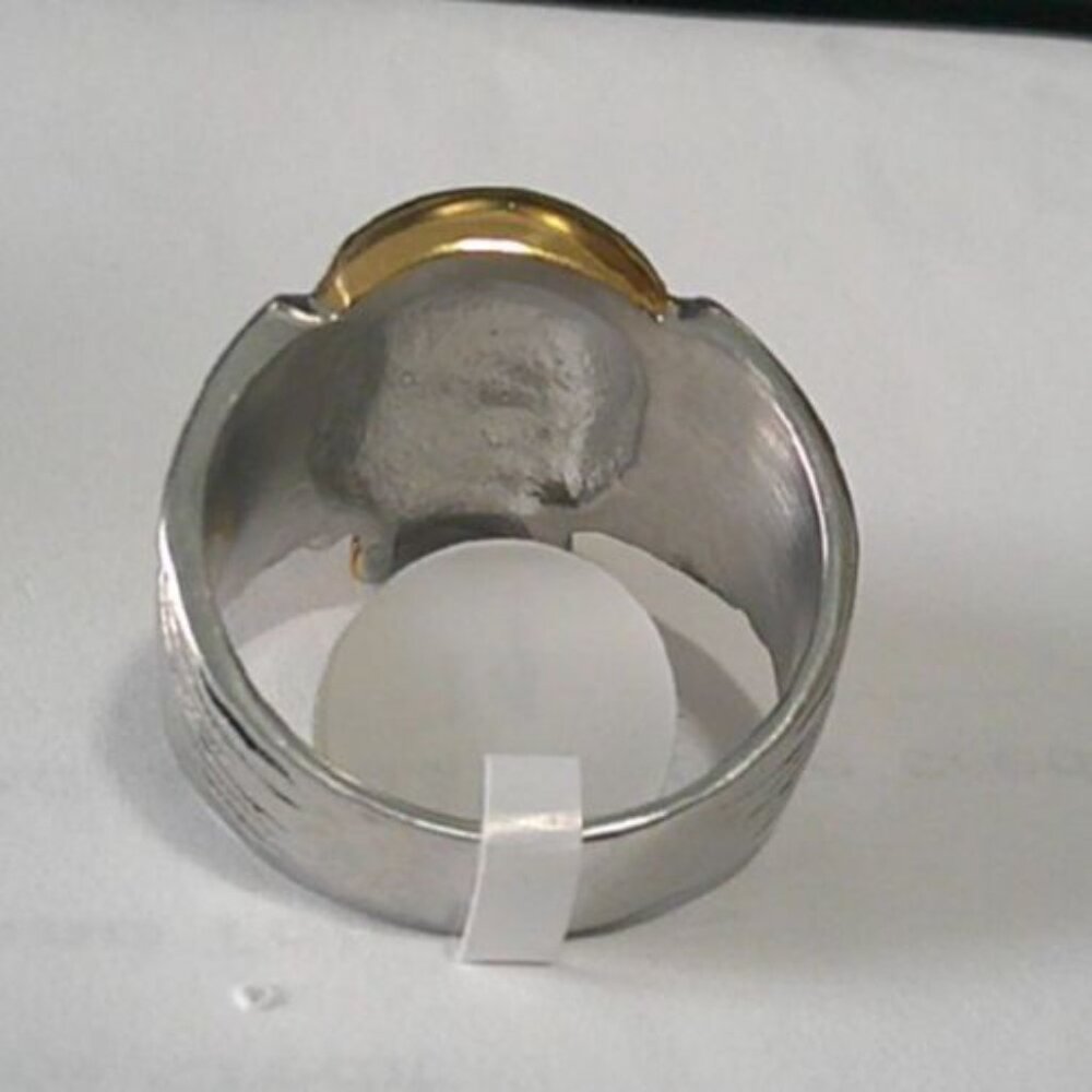 Skull Gold IP Two Tone Biker Ring Stainless Steel Sizes 11-12-13-14 New - Picture 4 of 4